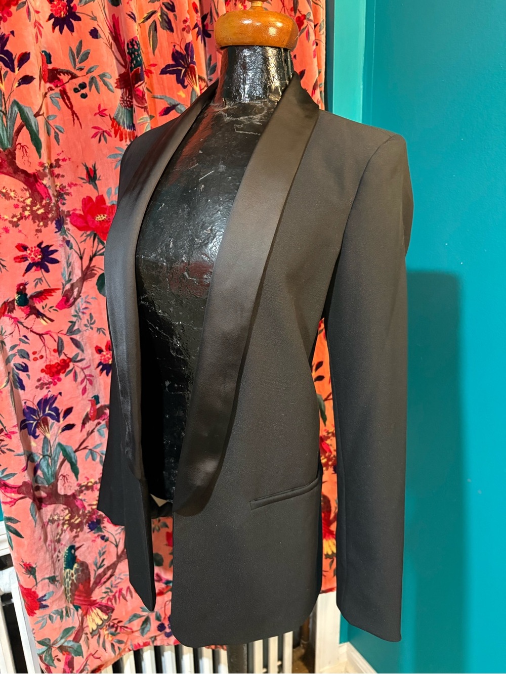 Black Tuxedo-Style Blazer for Women